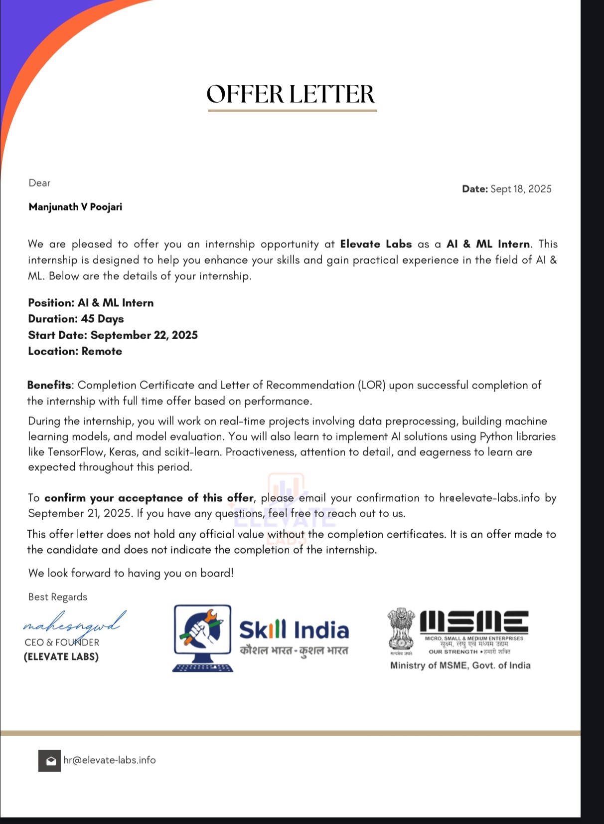 Internship Certificate 2