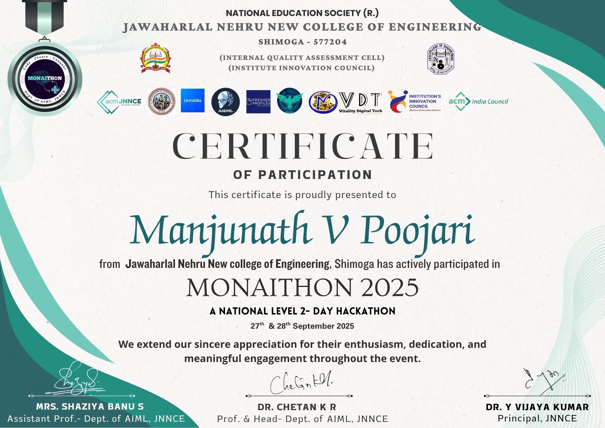 Hackathon Certificate 2