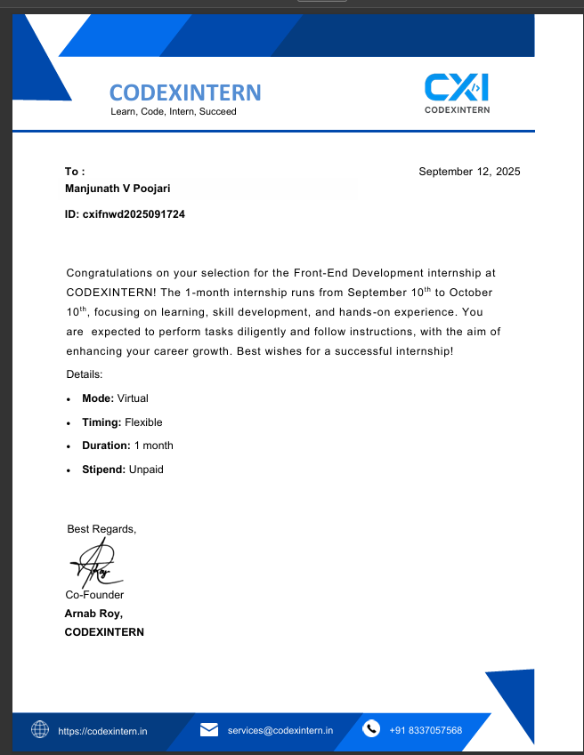 Internship Certificate 5